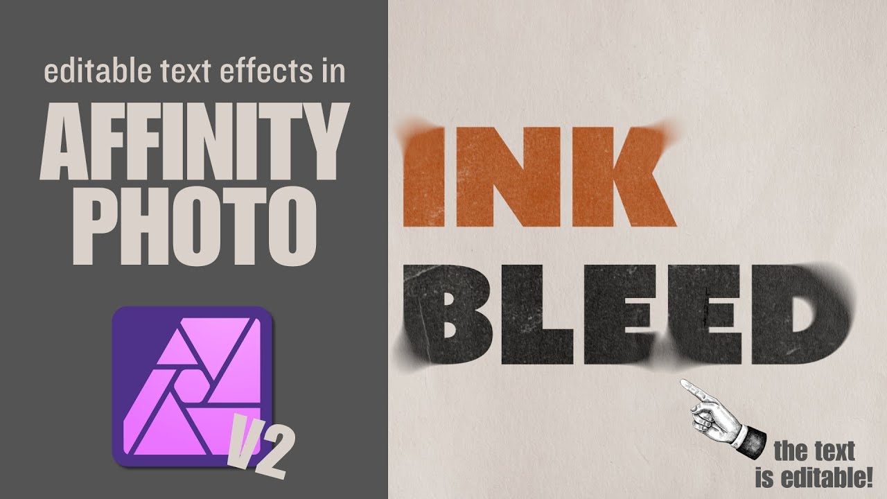 Эффект растекания чернил Affinity Photo | Редактируемые текстовые эффекты | Фильтры динамического...
