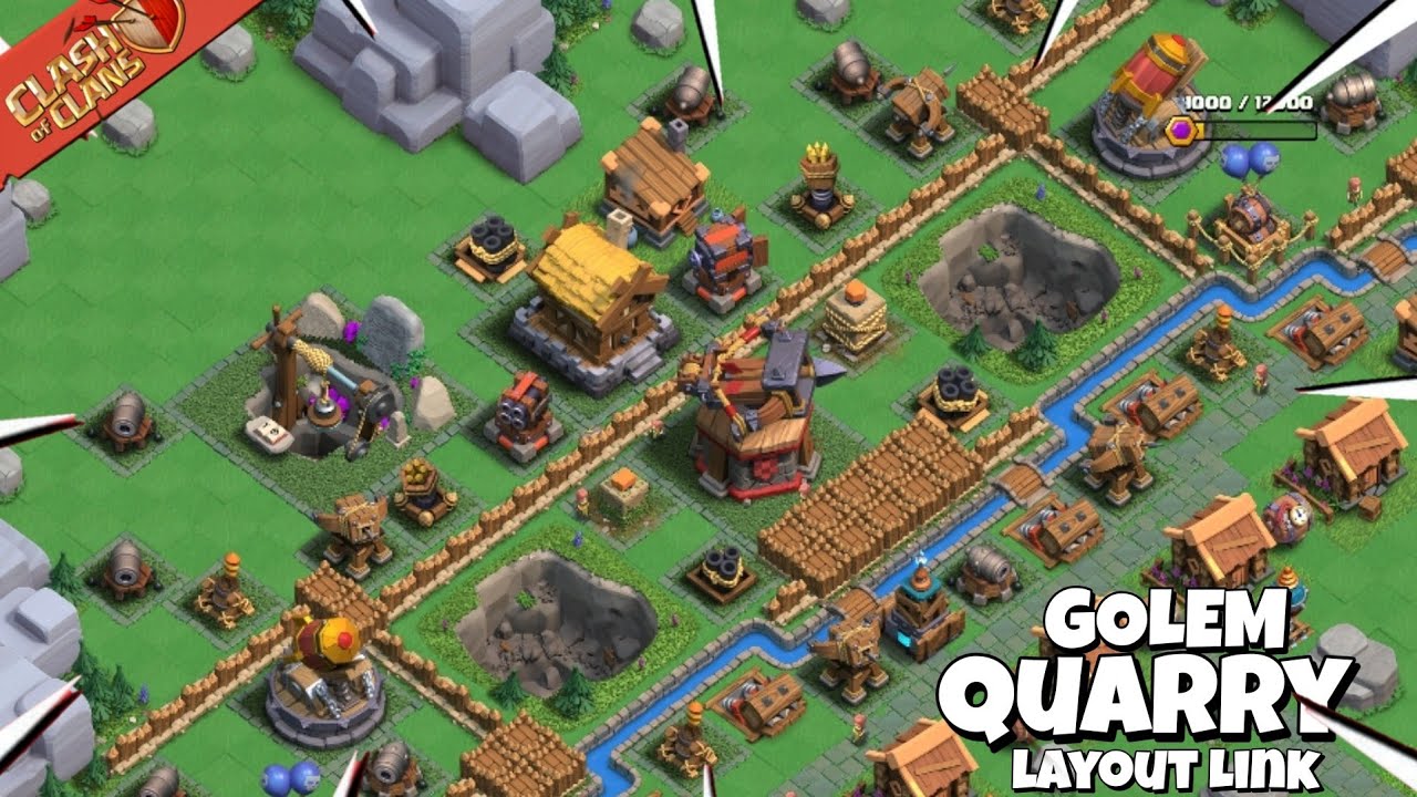 Golem Quarry Layout  | 5 Attack Base (Clash Of Clans)