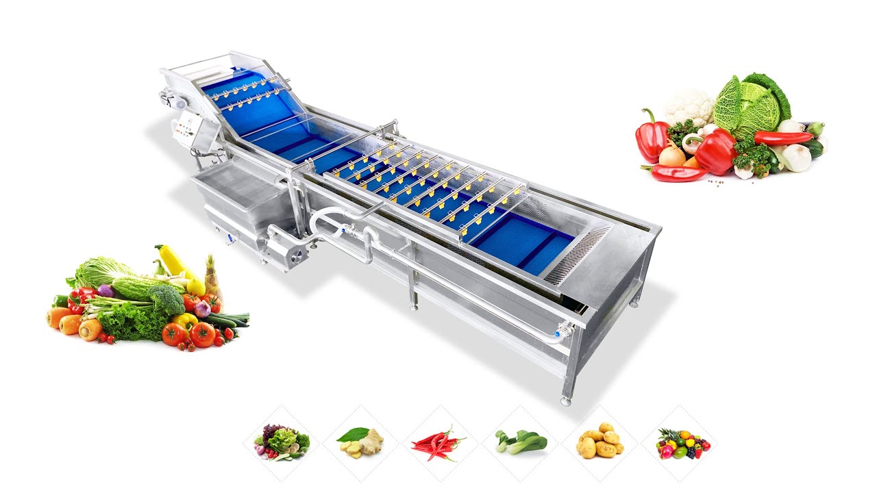 Fruit and vegetable washing machine work video introduction