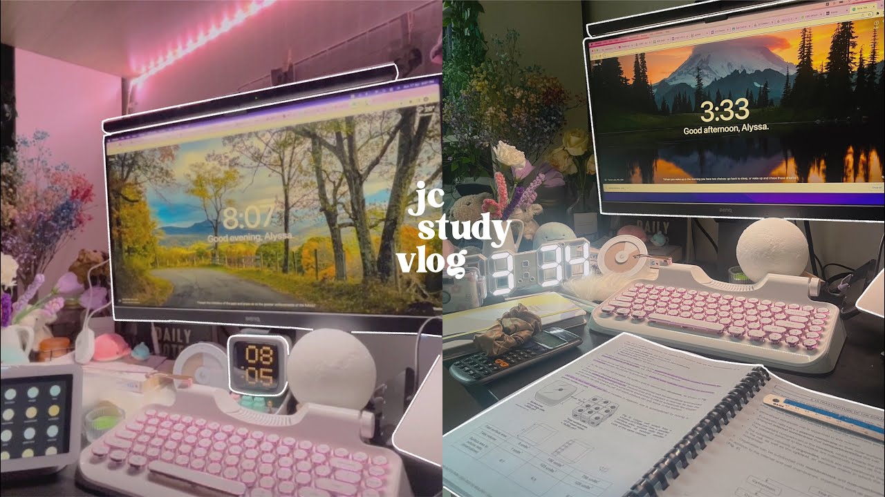 junior college productive study vlog singapore 🌸 | google nesthub + yeelight unboxing, stu(dying)