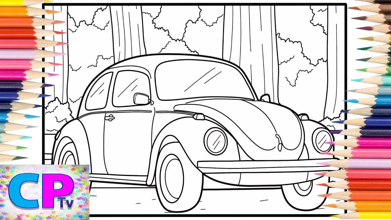 Volkswagen Beetle Old Style/Coloring at Natural Speed/@coloringpagestv /Elektronomia & RUD - Memory