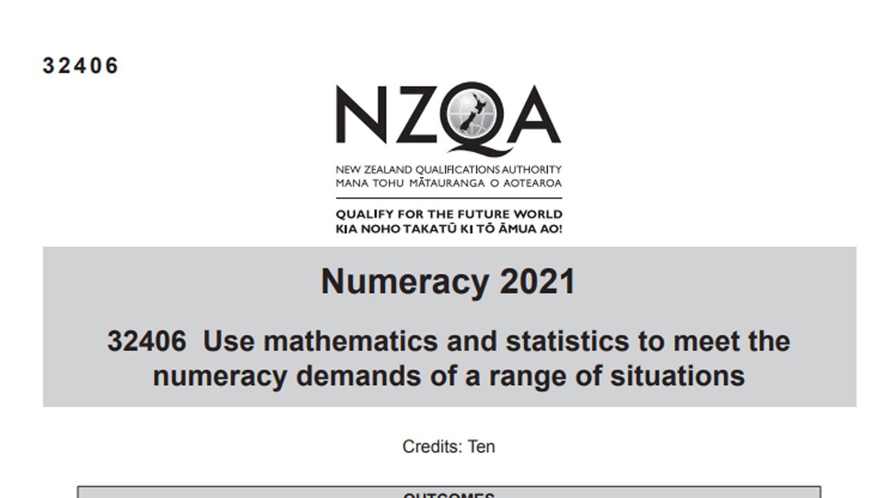 NCEA Numeracy 2021 Walkthrough | US32406