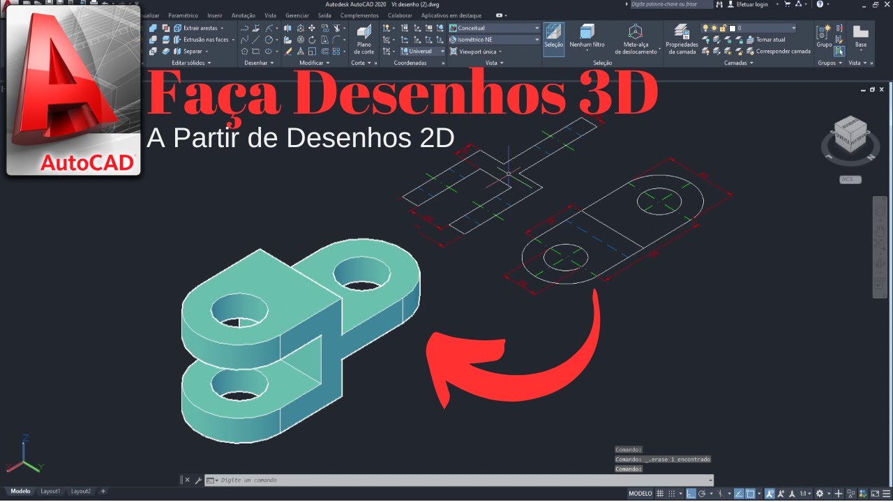 Aula AutoCAD Intermediário Assim os Desenhos 3D Ficarão Mais Fáceis de Fazer - Desenhistas CADistas
