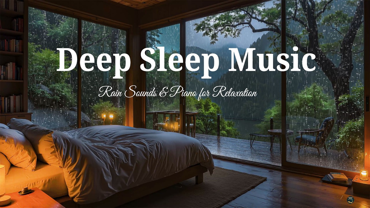Healing Piano Music + Deep Sleep Rain Sounds 🌧 FALL INTO SLEEP INSTANTLY & Ease Anxiety