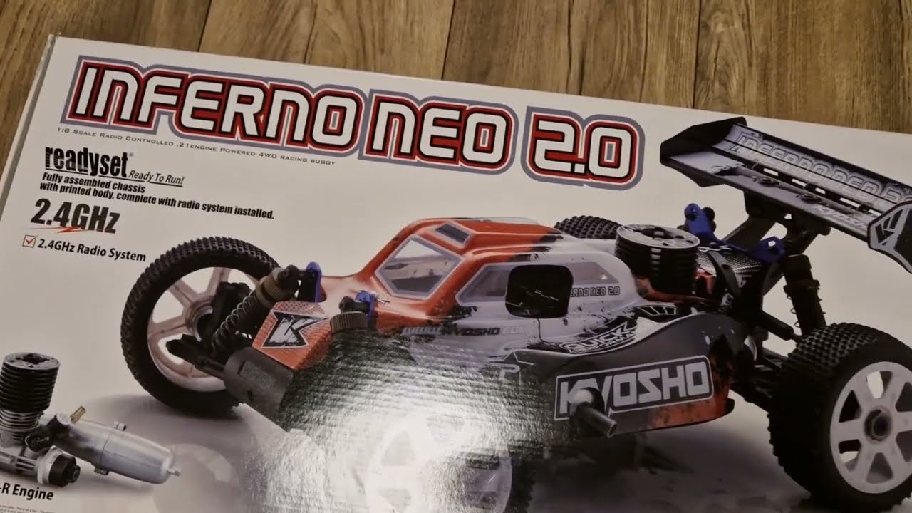 KYOSHO Inferno NEO 2.0 | Unboxing and breaking in. SK audio, EN subs.