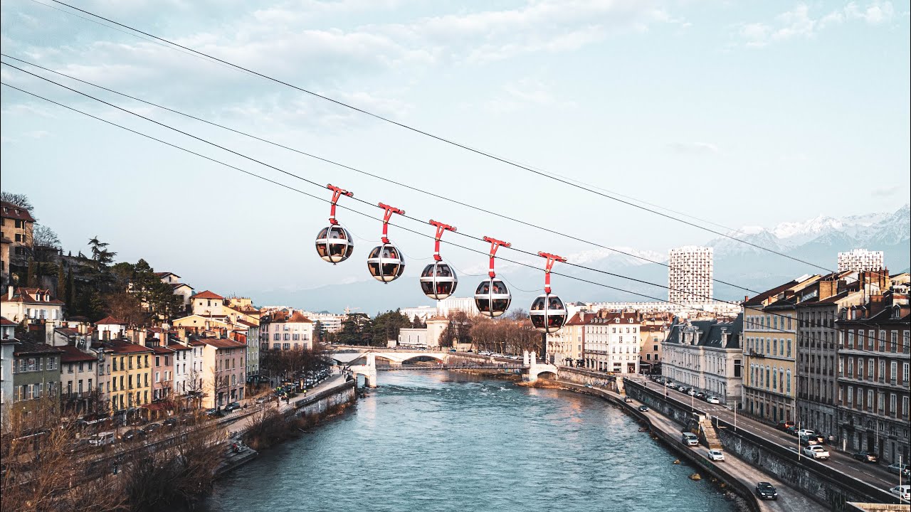Grenoble, France - March 2024 - Drone RAW 1080p