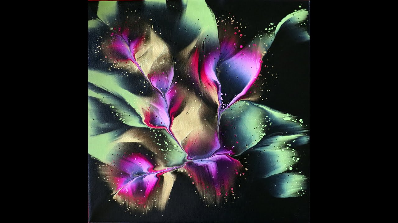 (404) 5 Flowers with magenta 20x20cm
