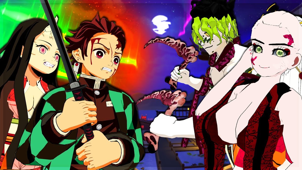 Tanjiro and Nezuko meet Daki and Gyutaro (Demon Slayer VR)