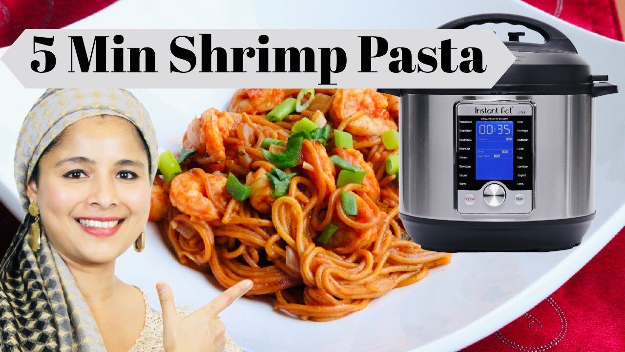 5 Minute Instant Pot Shrimp Pasta- Dump & Go Pasta Recipe