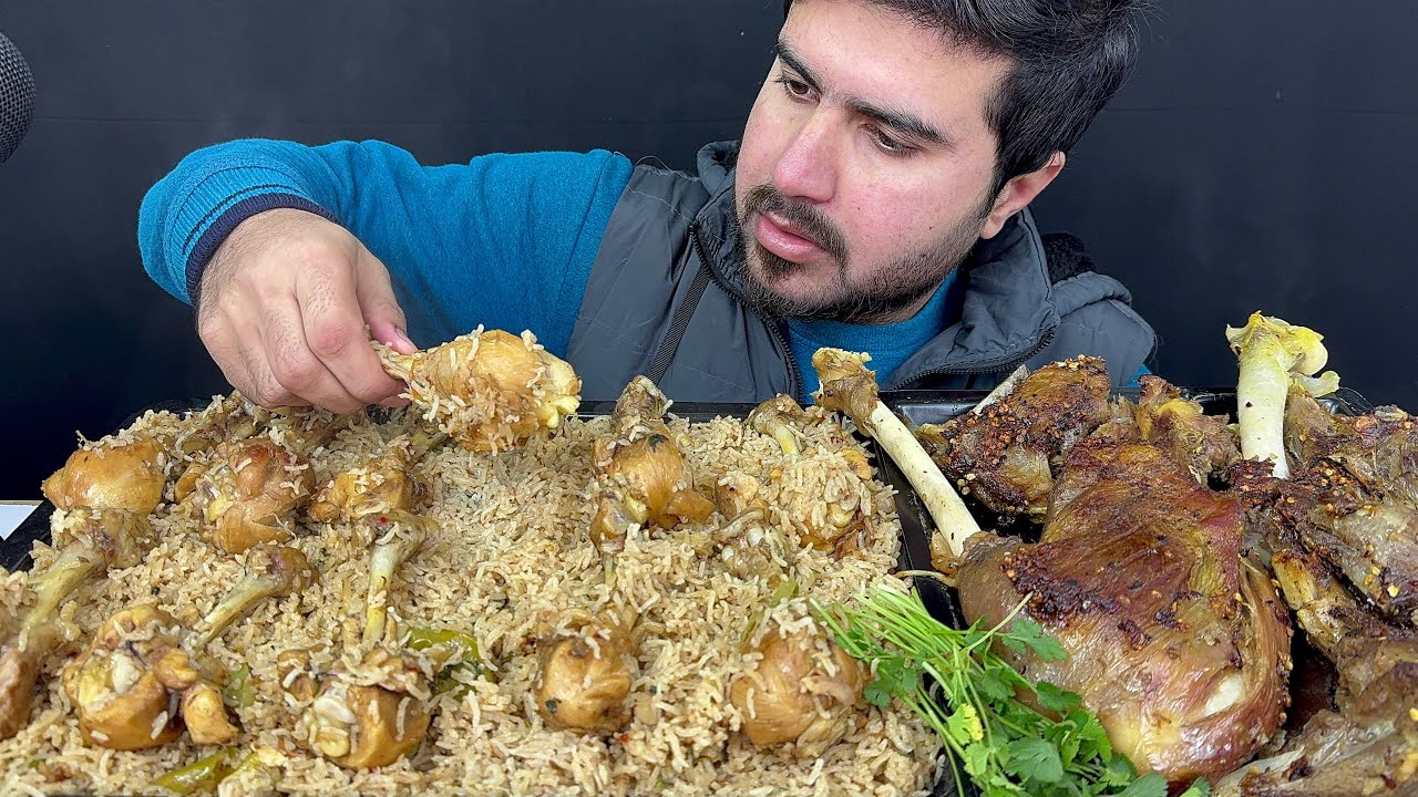 ASMR; Eating Chicken Leg Biryani+Tandoori Legs || Real Mukbang(No Talking)