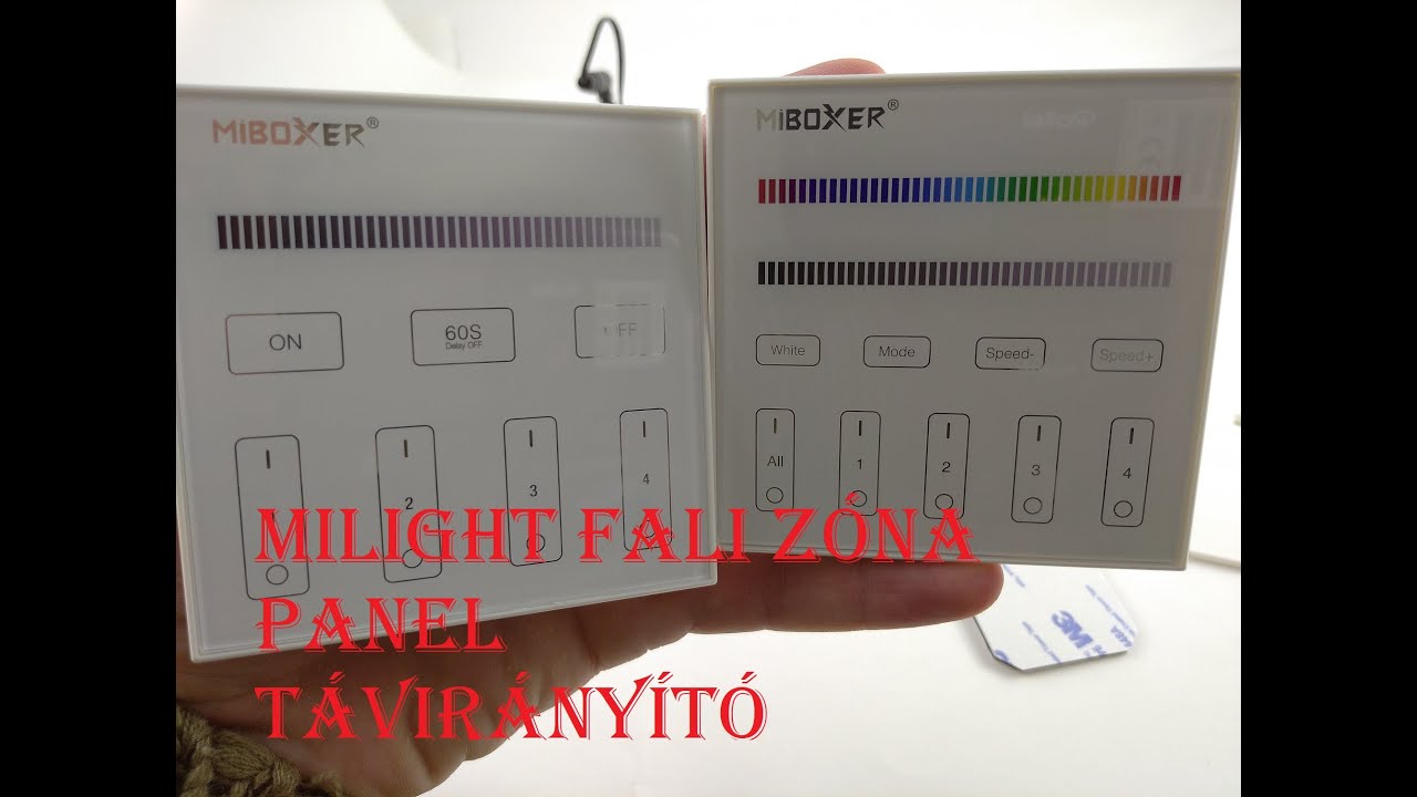 MiLight (Miboxer) 4 zónás fali vezérlő panel RGB(W) LED szalaghoz, elemes