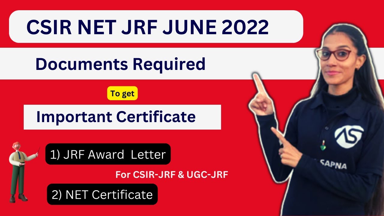 Documents require to download e- Certificates and JRF letter of CSIR NET JRF || #apnasapnajrf