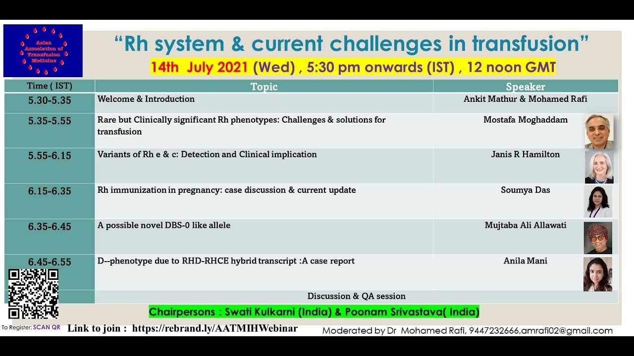2021 07 14 AATM IH Webinar Rh System & Current Challenges In Transfusion