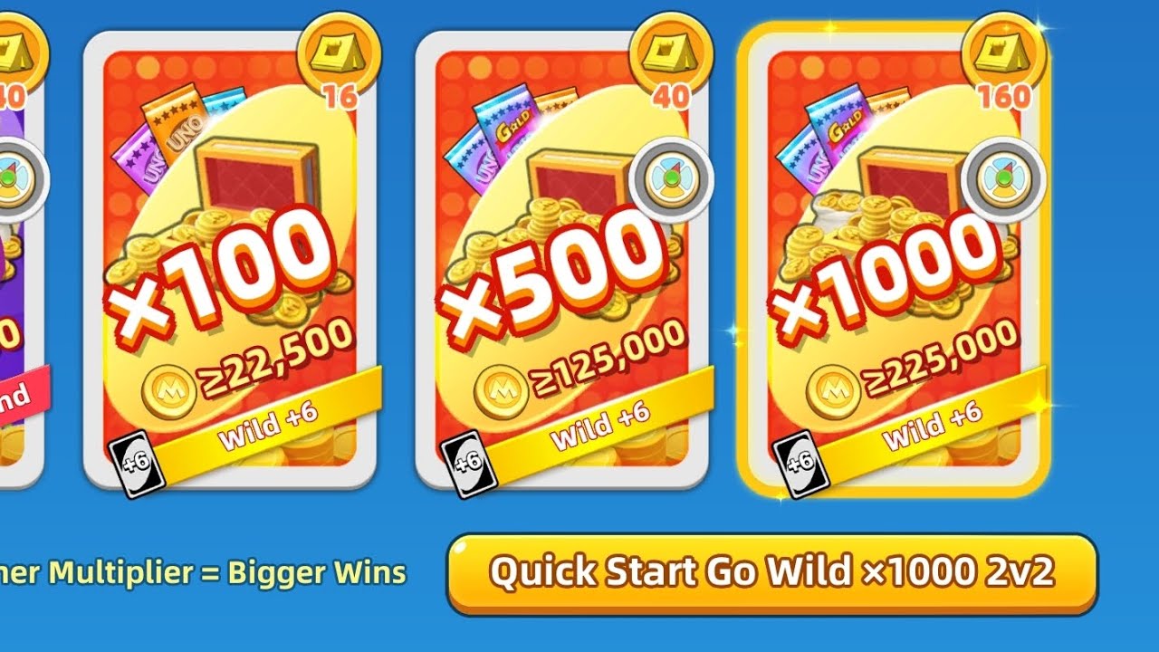 Uno mobail game || go wild x1000 discard all 🥳💣 Uno game play video 