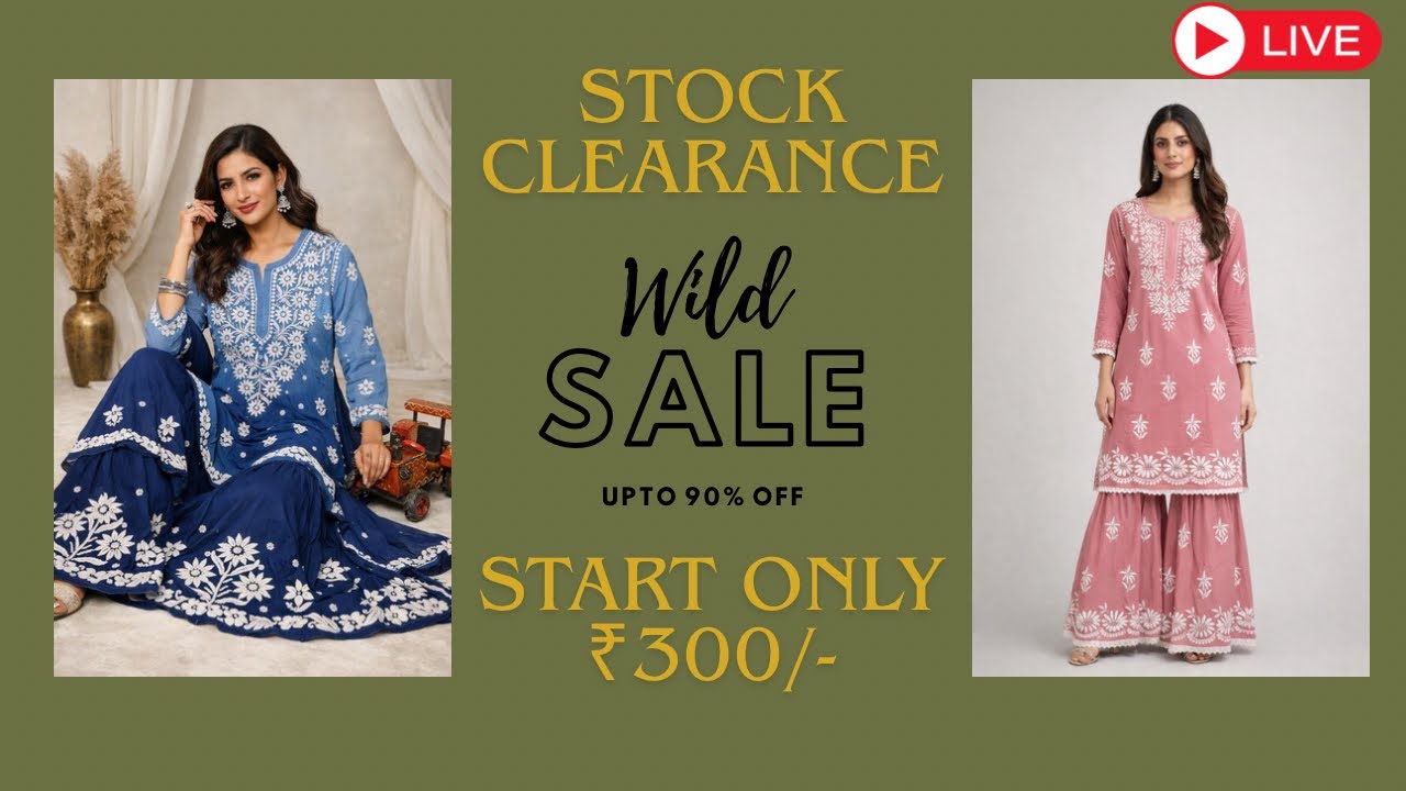 Chikankari Ramzan Speical Live Sale || Booking Number 6388655682 #chikankari #liveshopping #sale