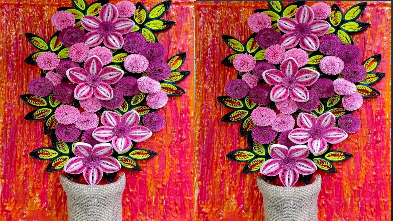 Quilled Flowers /Quilled Flowers Wall Hanging/ Quilling Using Comb /Quilled Flowers Bouquet