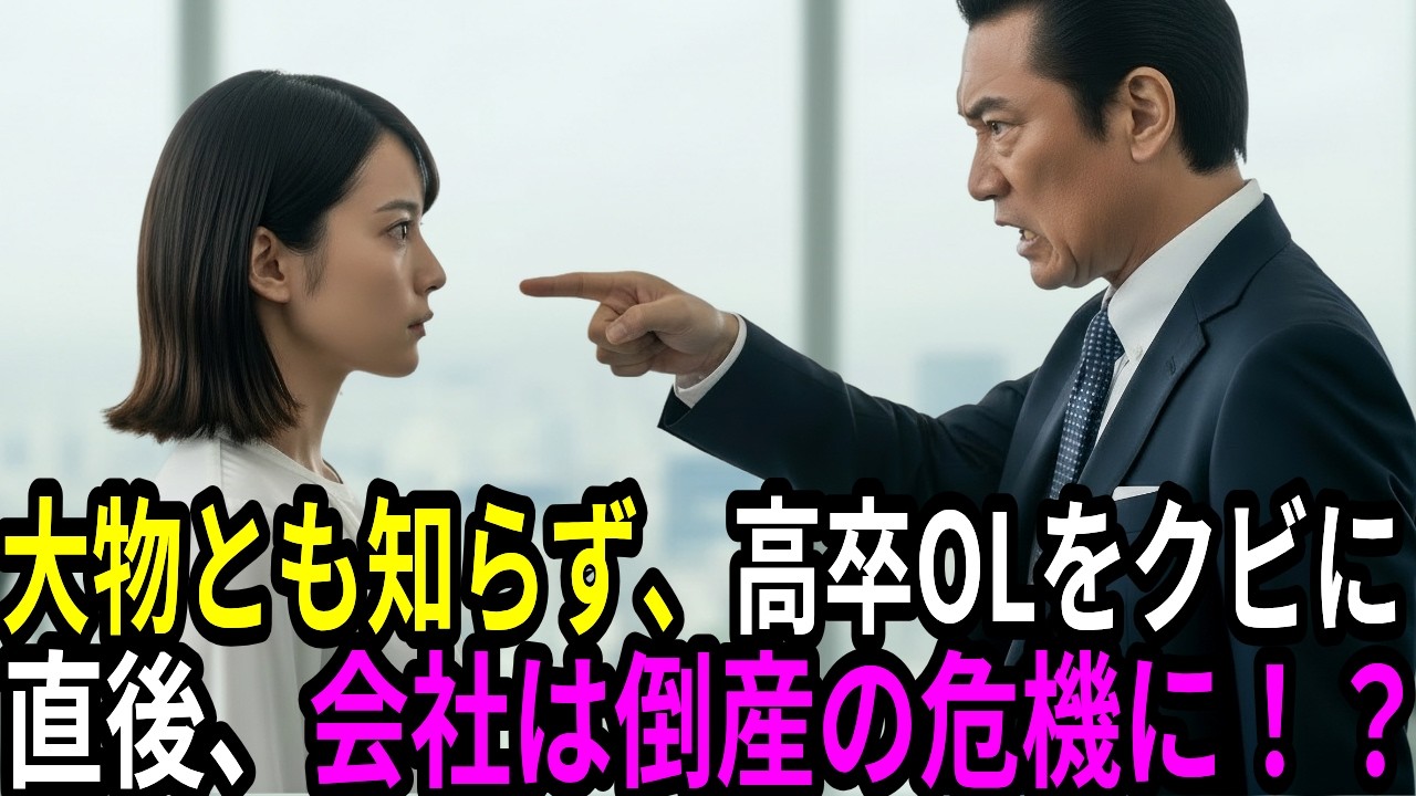 大物と知らず、謙虚で真面目な高卒OLをクビに。直後、書類一枚で200億の契約が白紙になり会社は倒産の危機に！？