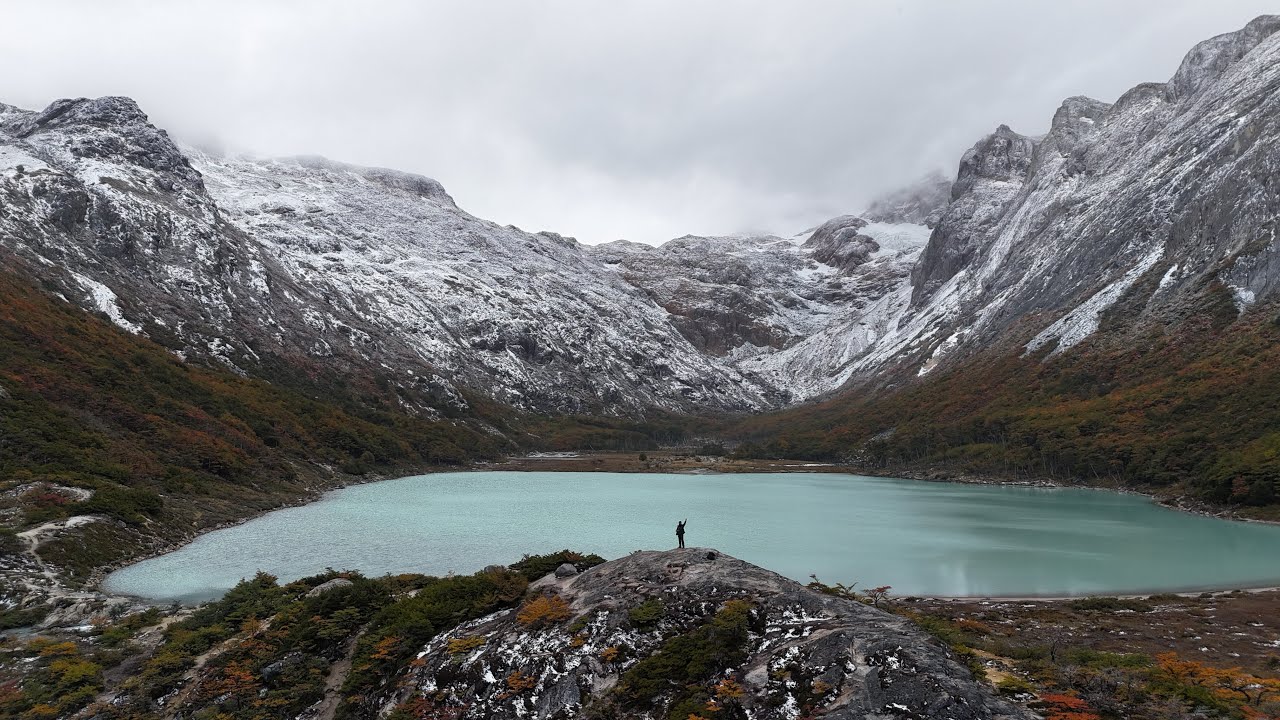 Laguna Esmeralda, Ushuaia, ARGENTINE - drone shot