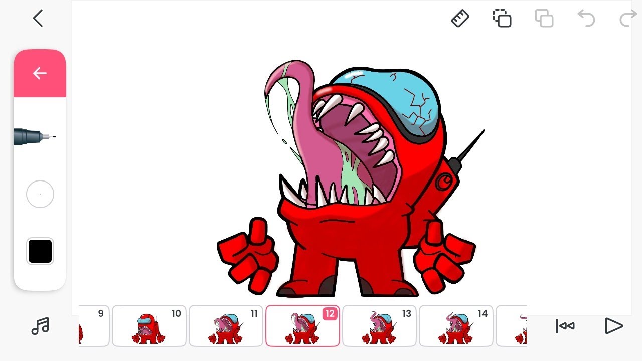 FlipaClip - Impostor animation (among us) (timelapse)