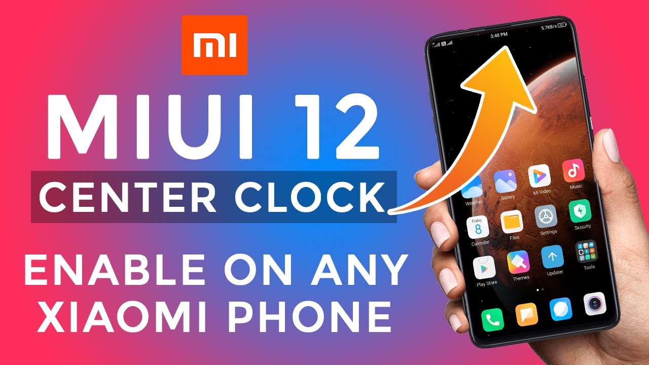 HOW TO ENABLE MIUI 12 CENTER CLOCK ON ANY XIAOMI PHONE