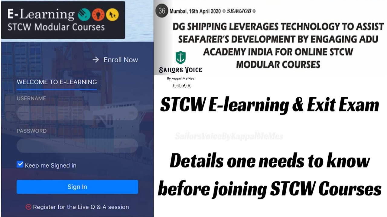 தமிழில் -STCW E-learning & Exit Exam | Details one needs to know before joining STCW Courses | Tamil