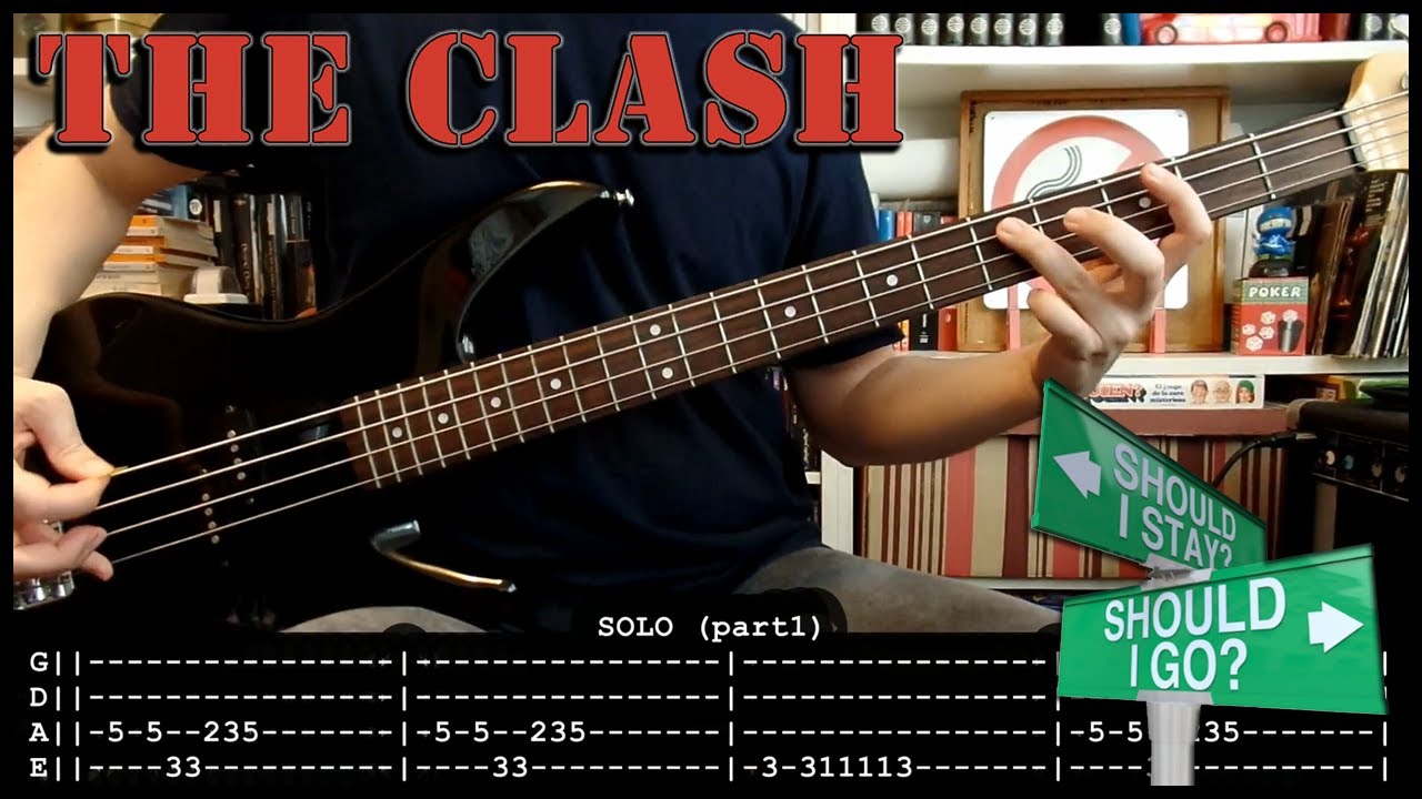 THE CLASH - Should I stay or should I go (BASS cover with TABS & lyrics)