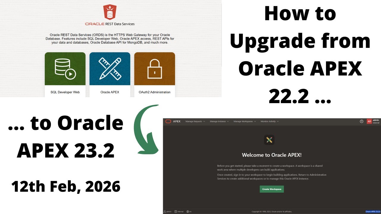 How to Upgrade from Oracle APEX 22.2 to 23.2 | DB 19c Pluggable | Windows 10