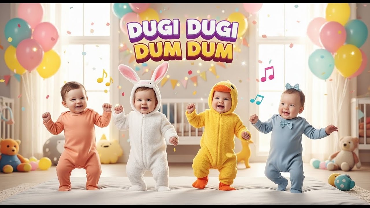 Dugi Dugi Dum Dum Dance 🕺 | Funny Kids Videos | Kids & Babies Nursery Rhymes Song 🎵