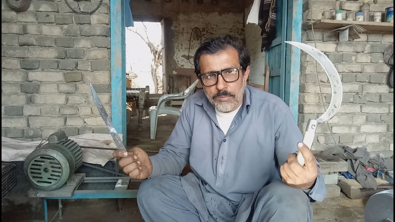 Making Super Sharp Sickle From Old Rail Track iron  |  Talented Blacksmith