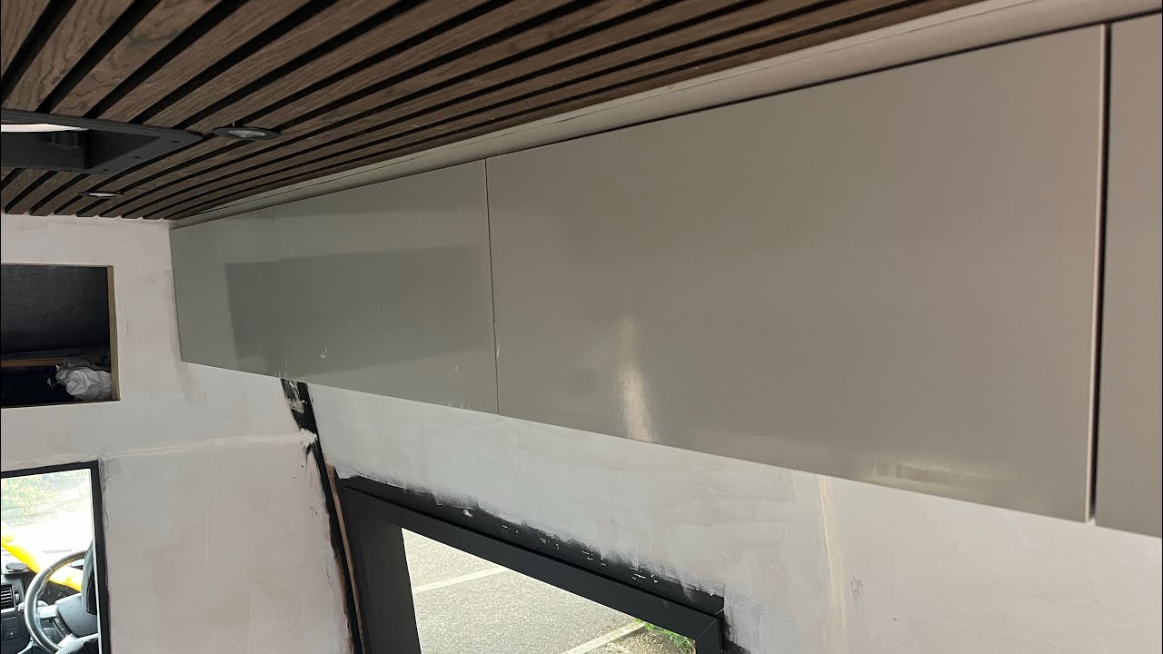 Overhead Cabinets full diy build and installation. Camper Van build 14