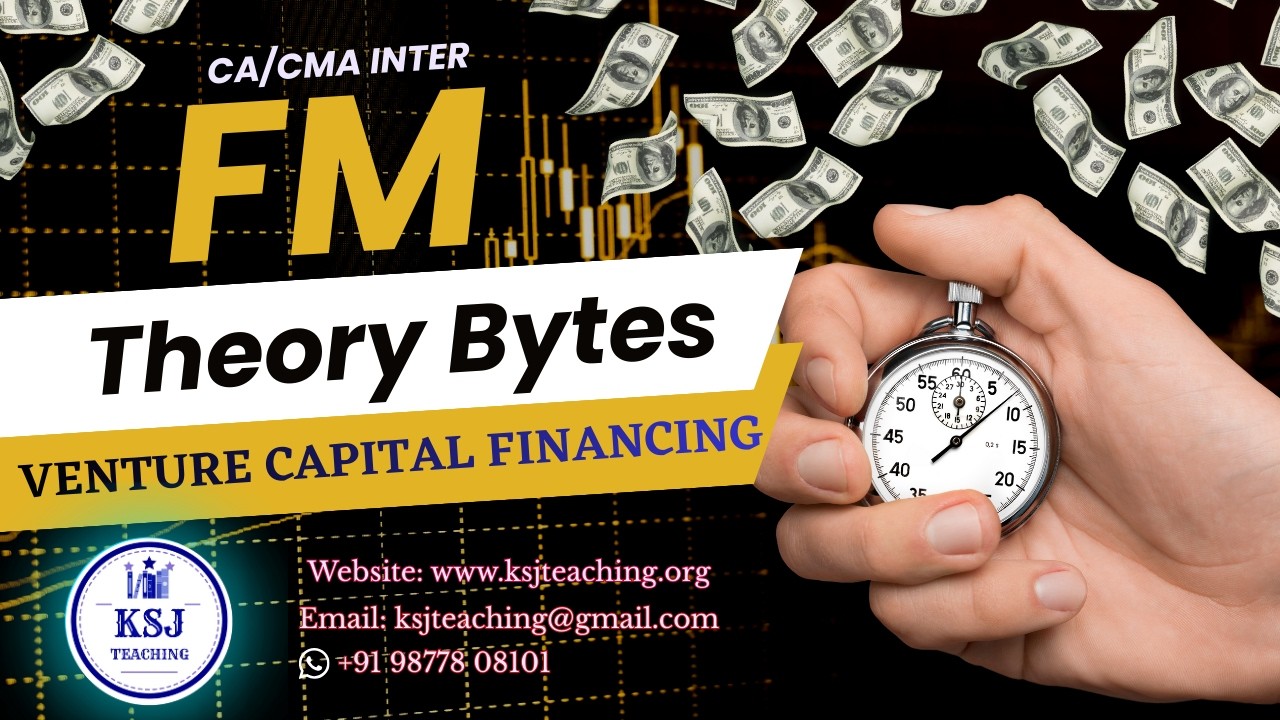 CA Inter Financial Management Free Lectures | FM Theory Bytes | Venture Capital Financing #finance