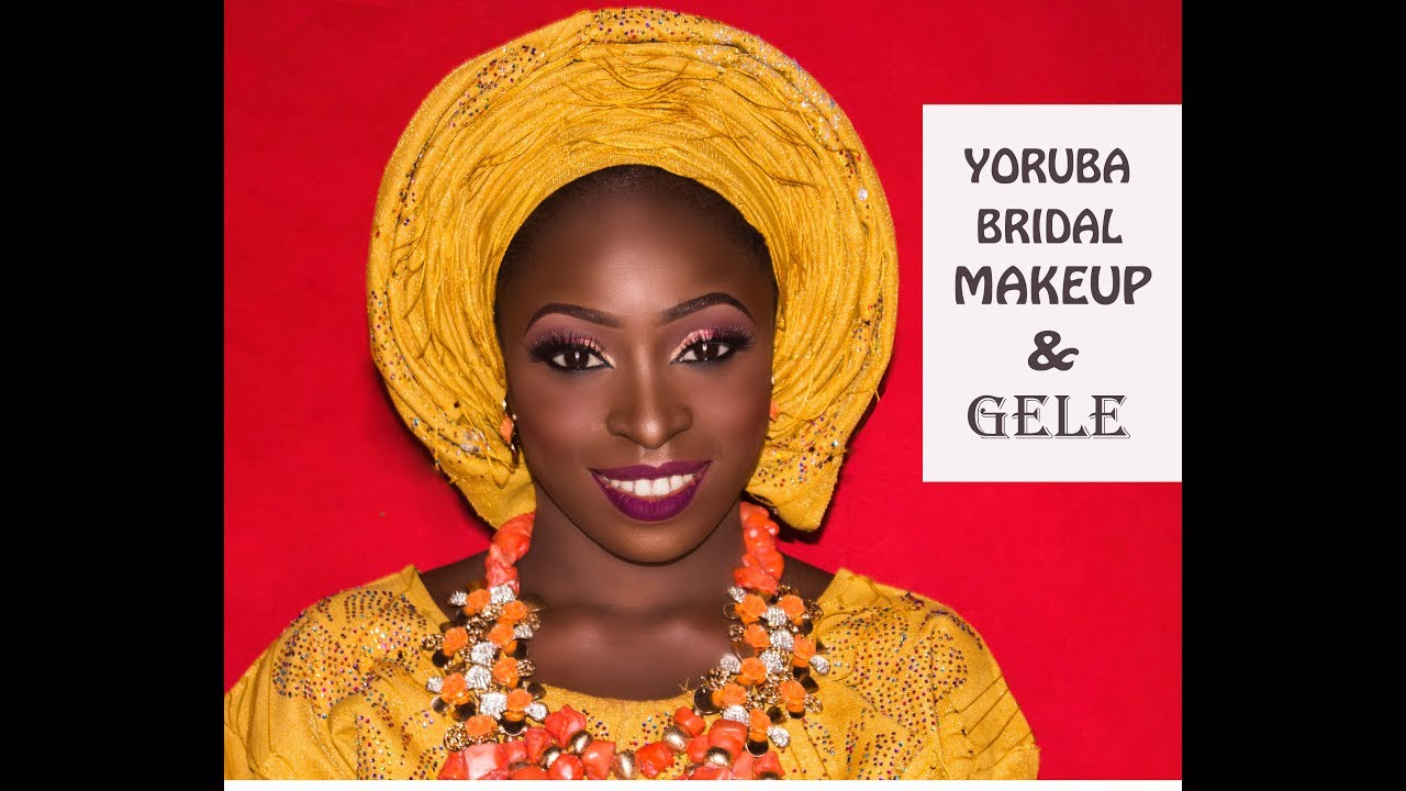 HOW TO TIE ROUND PLEATED GELE ON YOURSELF + yoruba bridal makeup!!