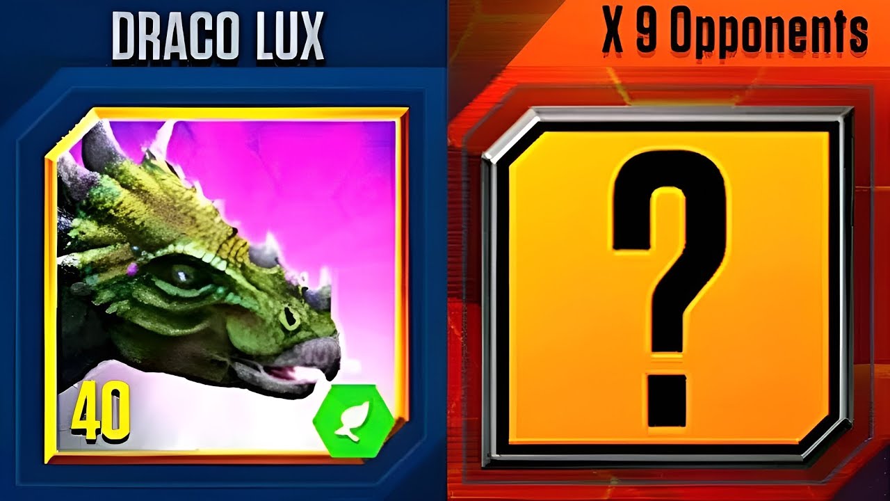 NEW DRACO LUX DEFEAT 9 OPPONENTS | JURASSIC WORLD THE GAME