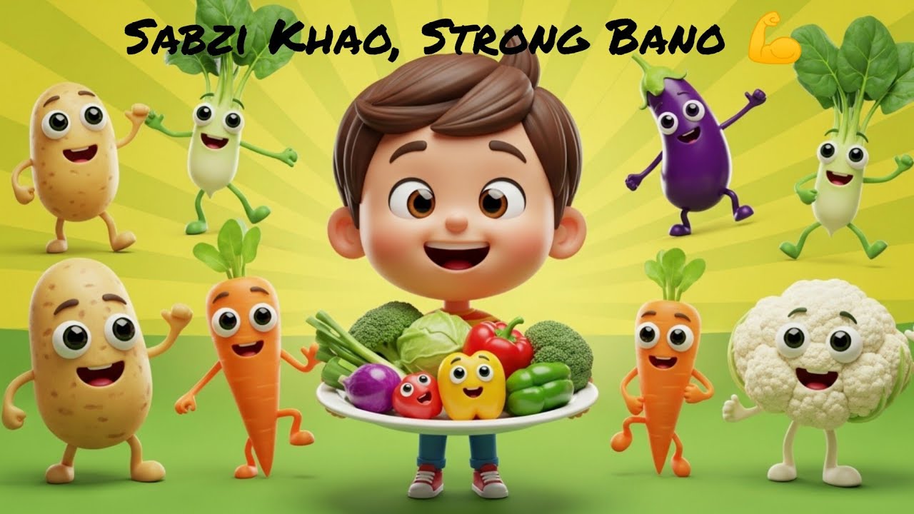 Sabzi Khayo, Bada Ho Jao | Fun Vegetables Rhyme for Kids | Cute Hindi Kids Song