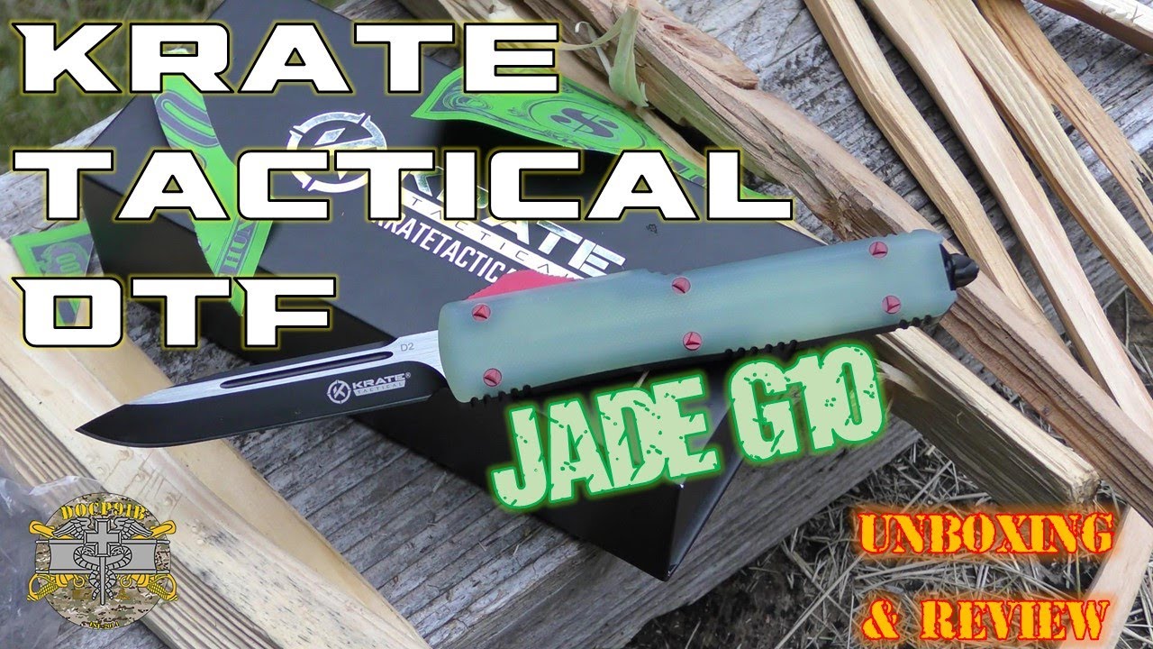 Krate Tactical Jade G-10 OTF Knife = Slim & Light EDC Automatic