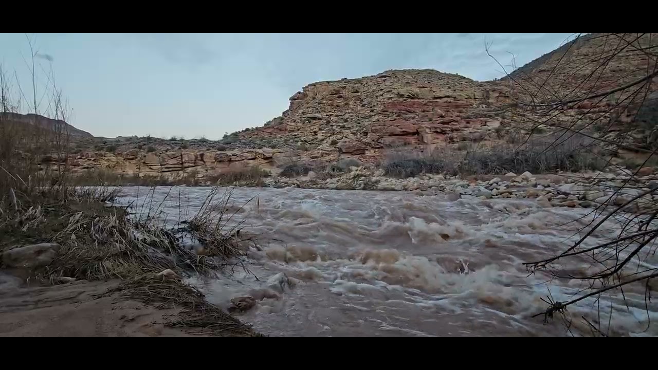 Virgin River rushing through Virgin River Canyon, Beaver Dam Wilderness,  Littlefield Arizona.