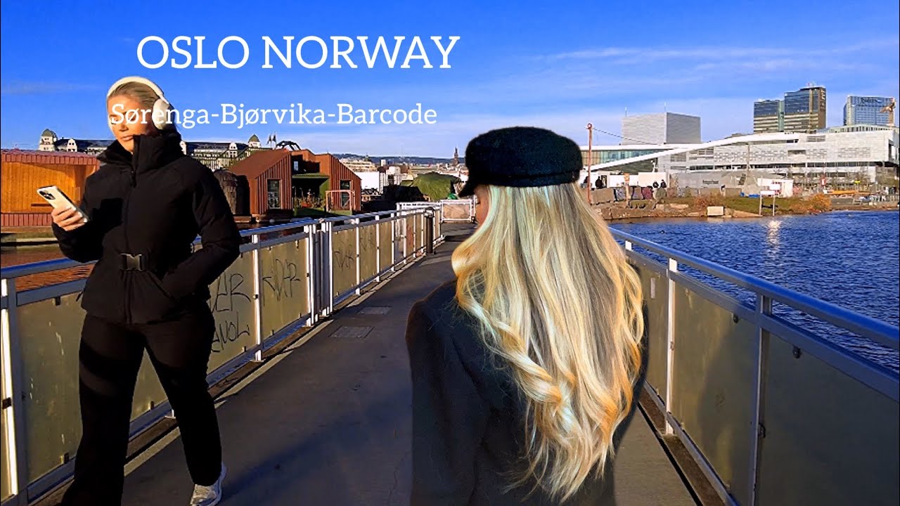OSLO NORWAY, Cold Winter Walk In S&oslash;renga-Bj&oslash;rvika-Barcode🇳🇴 Virtual Walking Tour 4K/60ftp