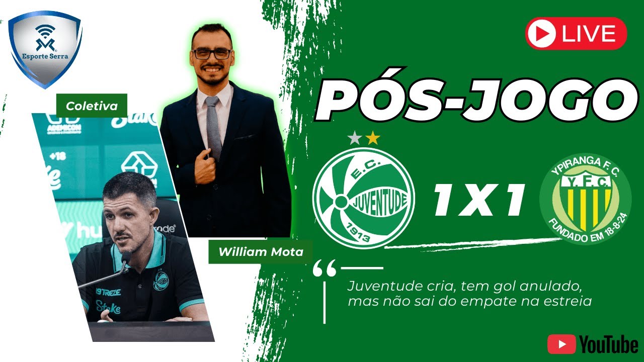 Pós-jogo: Juventude 1x1 Ypiranga - Gauchão 2026