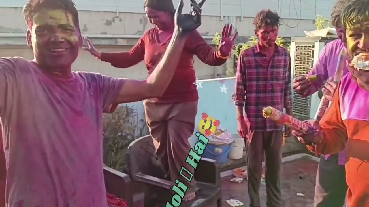 Holi celebration 💛💚#holi #faimlyvlog #hindufestival #youtube 