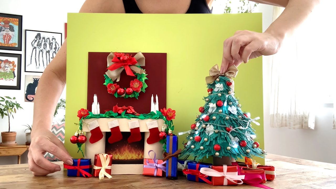 COMO FAZER A DECORAÇÃO DE NATAL EM MINIATURA MAIS FÁCIL E LINDA DO MUNDO - DIY para BONECAS