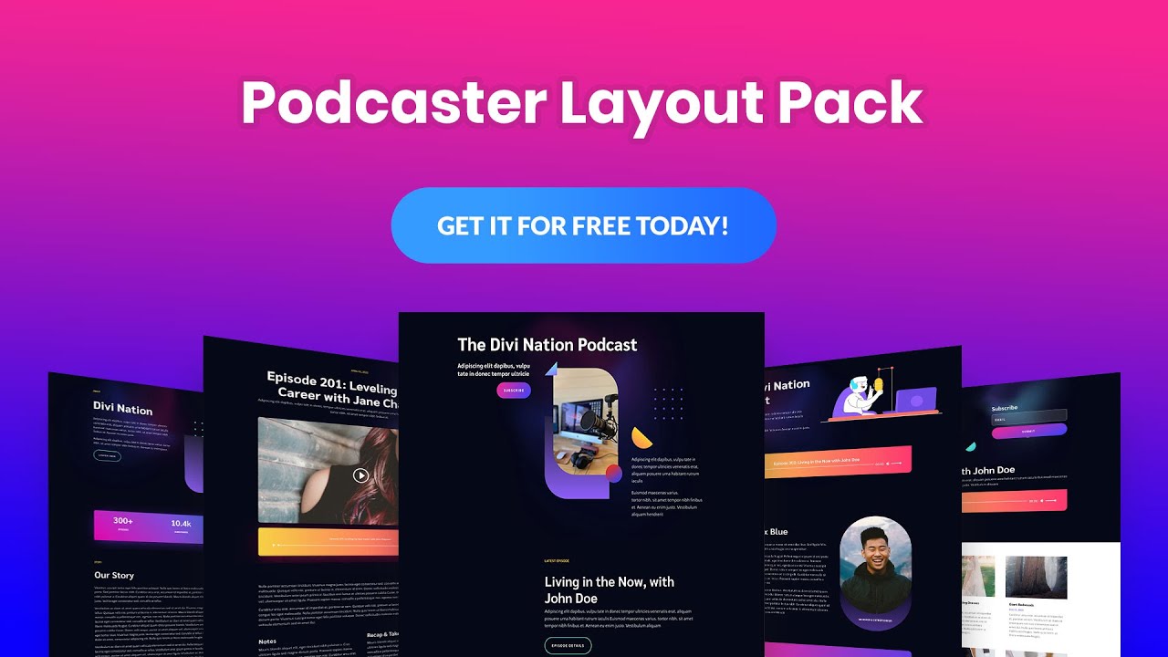 Get a FREE Podcaster Layout Pack for Divi