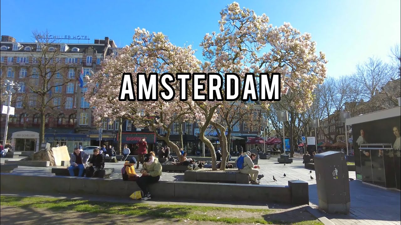🇳🇱 Amsterdam, Netherlands 2023 - Spring Walking Tour, Sunny Street Walk 4K