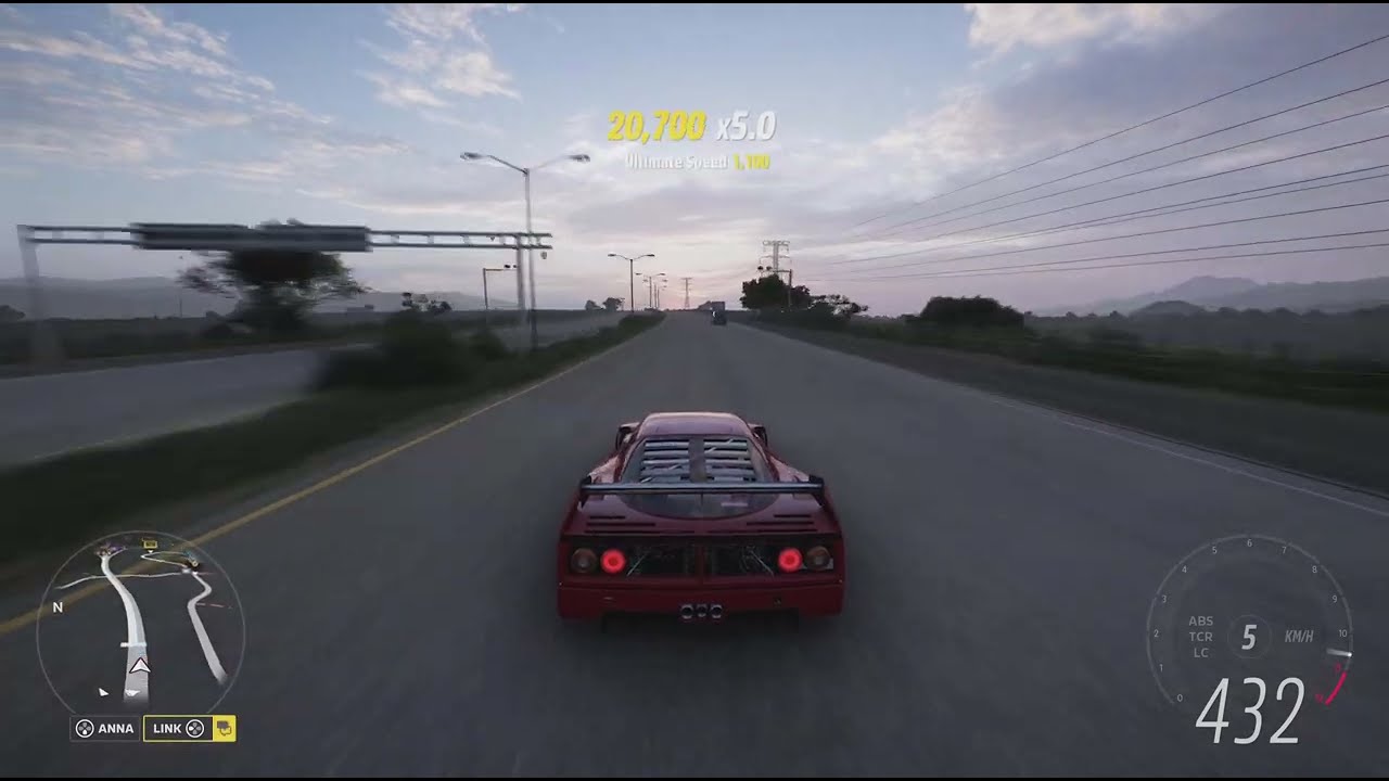 Forza Horizon 5 : ferari f40 speed up to 432km 