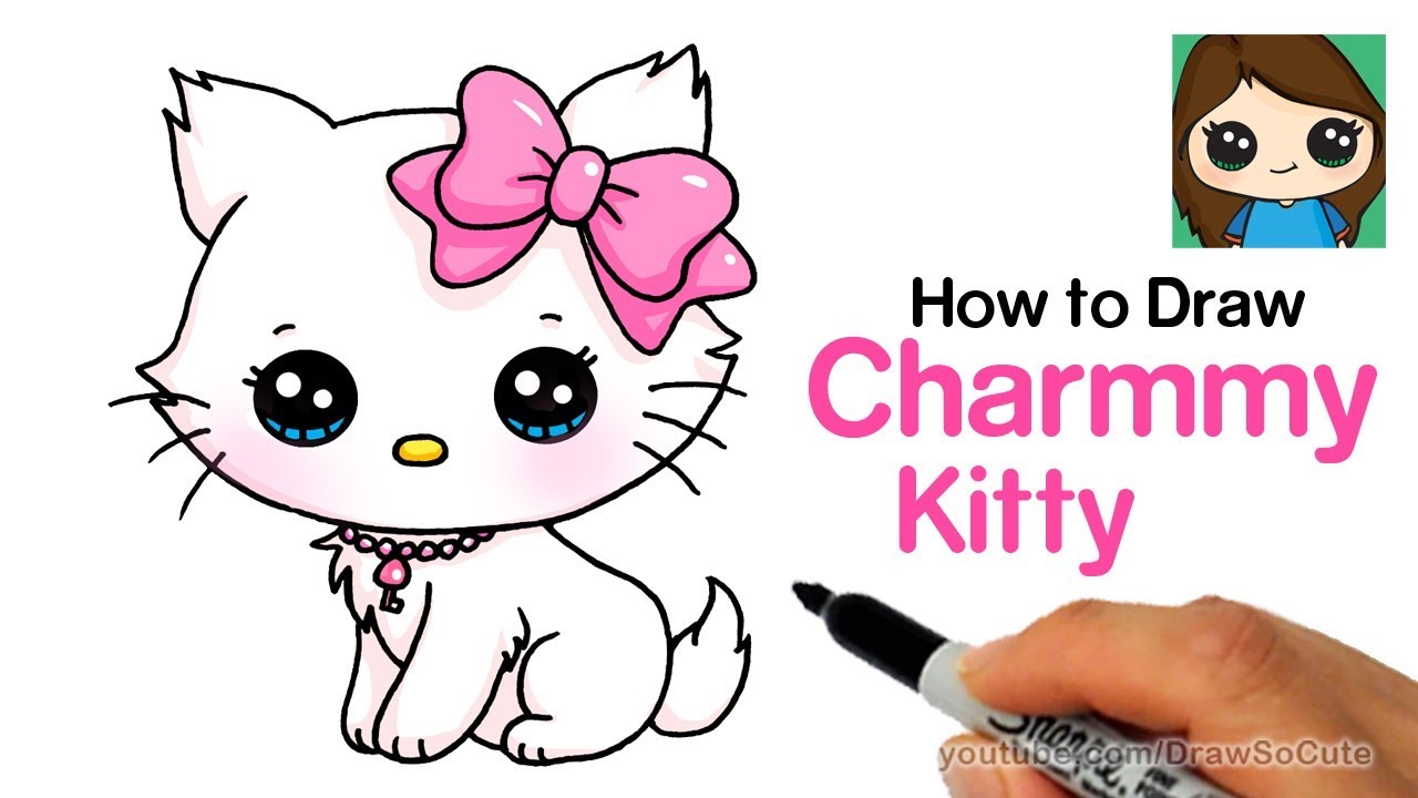 How to Draw a Cute Cat Easy | Sanrio Charmmy Kitty