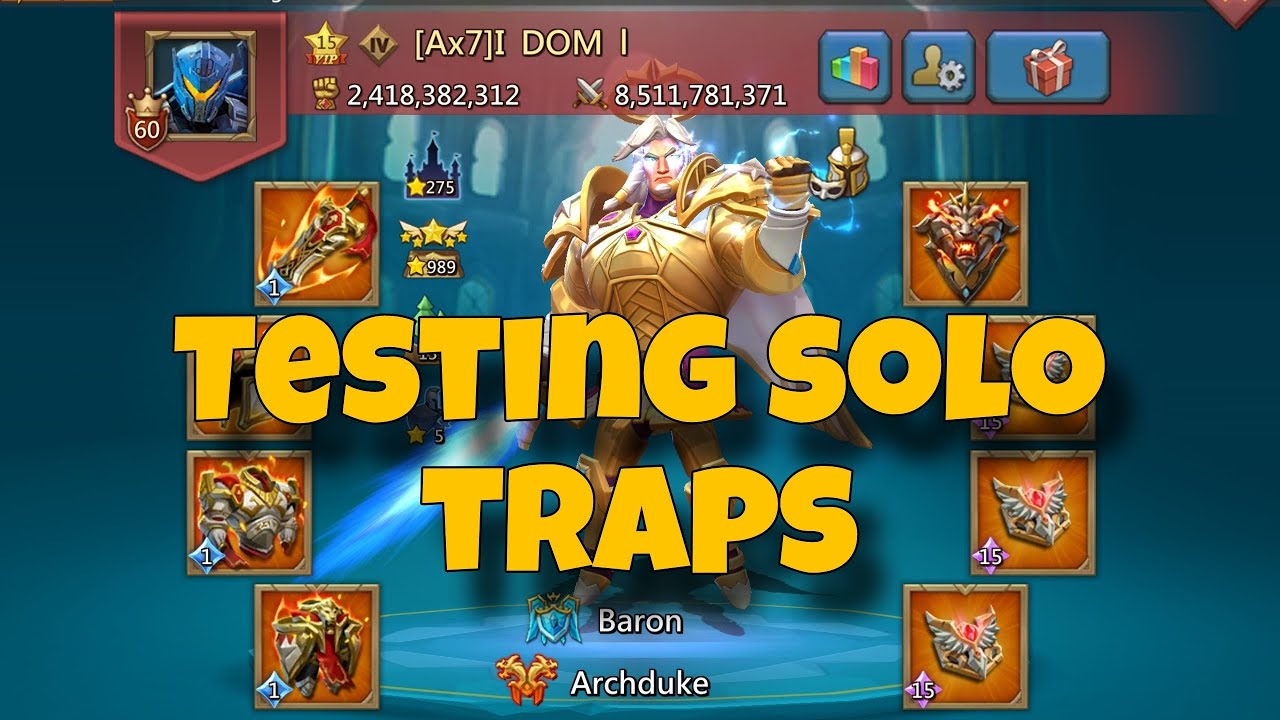 Lords Mobile - Testing SOLO traps! DOM account in action. Chaos arena