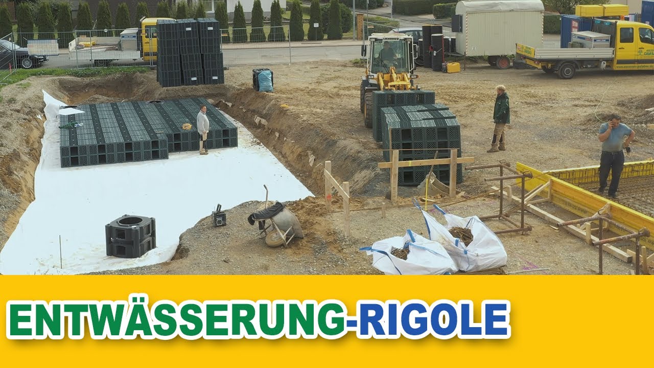 Rigole-Einbau zur Regenwasserr&uuml;ckhaltung