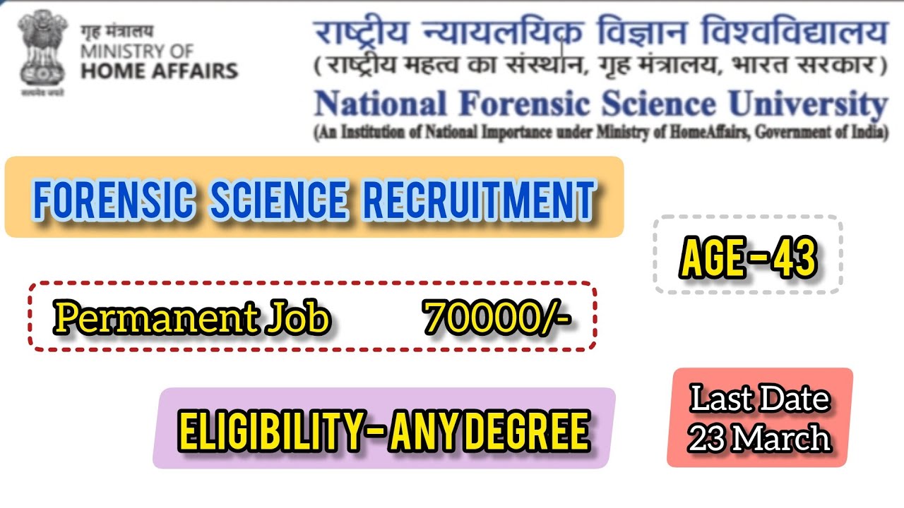 FORENSIC RECRUITMENT| 1March 2026| Any Degree #job #indianpostrecruitment #indianrailways