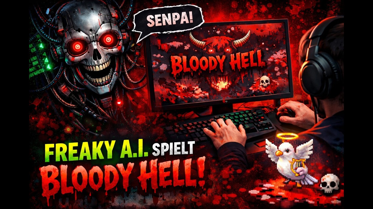 Ein Typ lässt sich von einer KI belästigen während er Bloody Hell spielt
