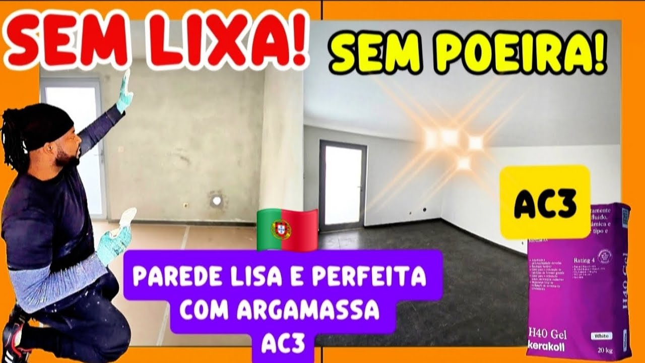 🇵🇹 PASSO A PASSO DE COMO EMASSAR, TEXTURAR E PINTAR, TUDO COM ARGAMASSA AC3 