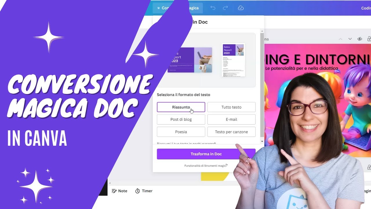 Canva AI: converti i testi, crea sintesi e poesie